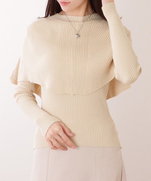 Lace Ladies（レースレディース）の「ケープカラー リブ ニット 長袖 プルオーバー（ニット/セーター・レディース・ブラック/アイボリー/グリーン・FREE）」の16枚目の写真