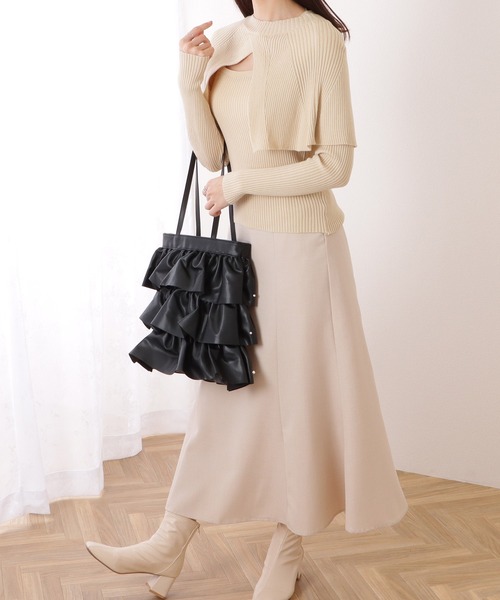 Lace Ladies（レースレディース）の「ケープカラー リブ ニット 長袖 プルオーバー（ニット/セーター・レディース・ブラック/アイボリー/グリーン・FREE）」の18枚目の写真