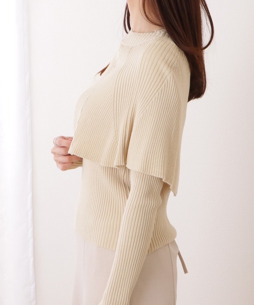Lace Ladies（レースレディース）の「ケープカラー リブ ニット 長袖 プルオーバー（ニット/セーター・レディース・ブラック/アイボリー/グリーン・FREE）」の19枚目の写真