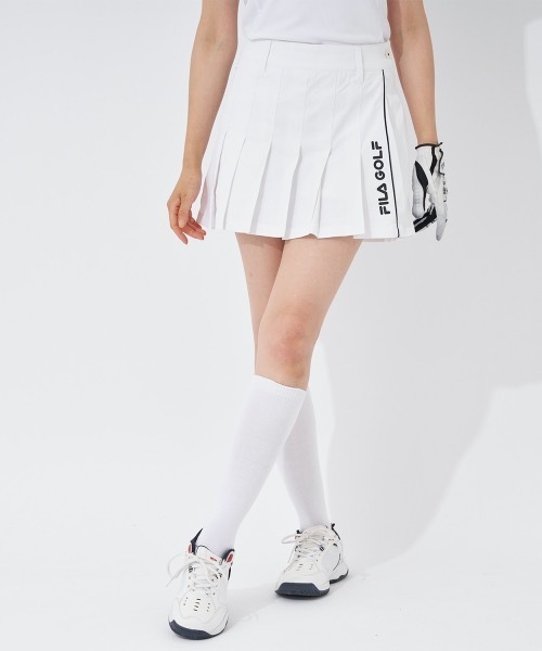 FILA GOLF(フィラゴルフ )の「【FILA GOLF/フィラゴルフ】レディースプリーツスカート ゴルフ(スカート・レディース・ホワイト/ブラック・LARGE/MEDIUM)」の1枚目の写真