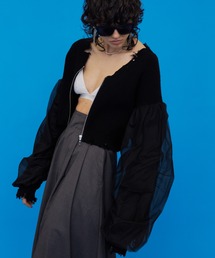 「JOSE MOON」 ニットカーディガン FREE ブラック レディース JOSE MOON ニット セーター ZIP KNIT CARDIGAN/ジップニット