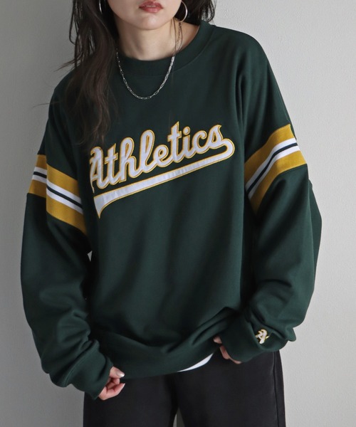 MLB(メジャーリーグベースボール)の「MLBワッペン刺繍チームロゴスウェット(スウェット・レディース・ライトグレー/ホワイト/グリーン/ネイビー/ブラック・M/L/XL)」の5枚目の写真