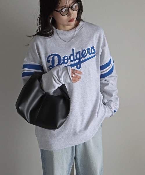 MLB(メジャーリーグベースボール)の「MLBワッペン刺繍チームロゴスウェット(スウェット・レディース・ライトグレー/ホワイト/グリーン/ネイビー/ブラック・M/L/XL)」の12枚目の写真