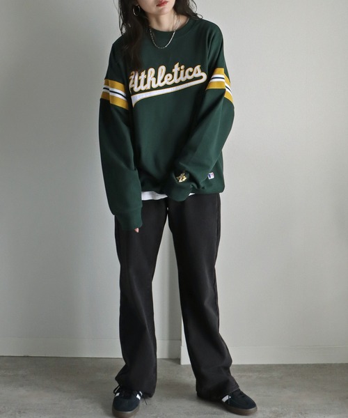 MLB(メジャーリーグベースボール)の「MLBワッペン刺繍チームロゴスウェット(スウェット・レディース・ライトグレー/ホワイト/グリーン/ネイビー/ブラック・M/L/XL)」の16枚目の写真