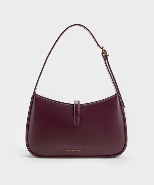 CHARLES & KEITH（チャールズ & キース）の「Cesia セシア メタリックアクセントショルダーバッグ（ショルダーバッグ・レディース・ブラック/クリーム/ワインレッド・M）」の19枚目の写真