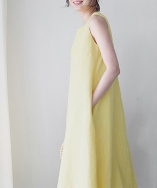 Miniministore（ミニミニストア）の「リネンワンピース ノースリーブ 韓国風 夏服（ワンピース・レディース・ホワイト/イエロー・XL/L/M）」の6枚目の写真