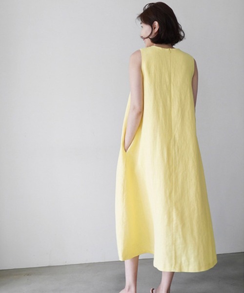 Miniministore（ミニミニストア）の「リネンワンピース ノースリーブ 韓国風 夏服（ワンピース・レディース・ホワイト/イエロー・XL/L/M）」の9枚目の写真