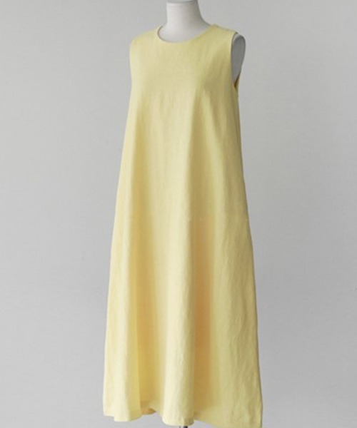 Miniministore（ミニミニストア）の「リネンワンピース ノースリーブ 韓国風 夏服（ワンピース・レディース・ホワイト/イエロー・XL/L/M）」の11枚目の写真