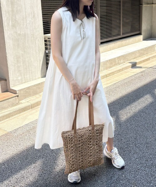 Miniministore（ミニミニストア）の「リネンワンピース ノースリーブ 韓国風 夏服（ワンピース・レディース・ホワイト/イエロー・XL/L/M）」の21枚目の写真