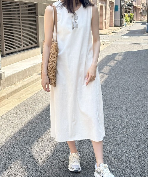 Miniministore（ミニミニストア）の「リネンワンピース ノースリーブ 韓国風 夏服（ワンピース・レディース・ホワイト/イエロー・XL/L/M）」の22枚目の写真