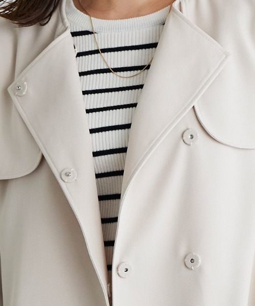 Pierrot（ピエロ）の「フレアスリーブライトアウター（トレンチコート・レディース・ベージュ/ネイビー/アイボリー・M/L）」の15枚目の写真