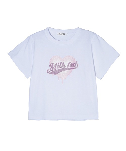 MILKFED.（ミルクフェド）の「HEART LOGO COMPACT S/S TEE（Tシャツ/カットソー・レディース・ライトイエロー/ホワイト/チャコール・S/M）」の2枚目の写真
