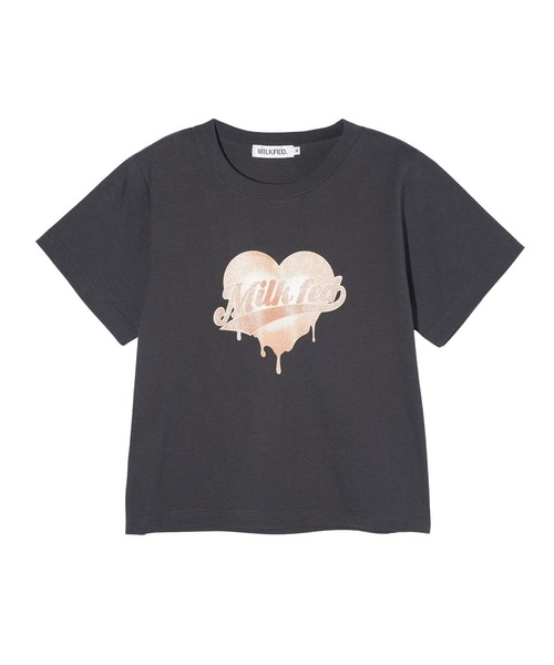 MILKFED.（ミルクフェド）の「HEART LOGO COMPACT S/S TEE（Tシャツ/カットソー・レディース・ライトイエロー/ホワイト/チャコール・S/M）」の4枚目の写真