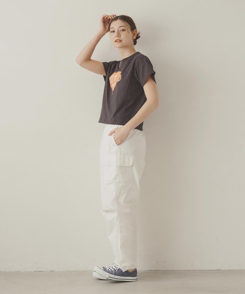 MILKFED.（ミルクフェド）の「HEART LOGO COMPACT S/S TEE（Tシャツ/カットソー・レディース・ライトイエロー/ホワイト/チャコール・S/M）」の12枚目の写真