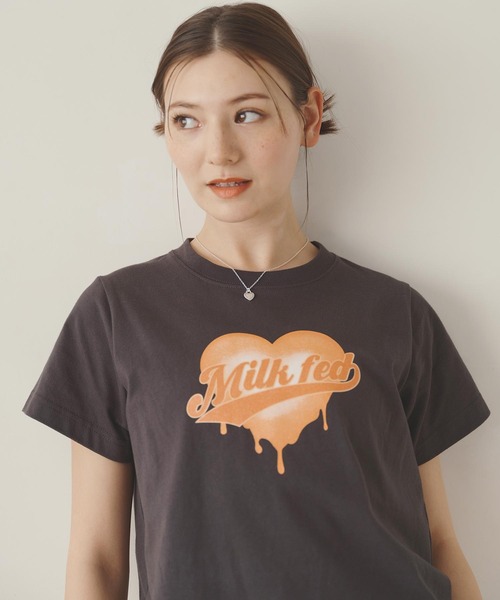 MILKFED.（ミルクフェド）の「HEART LOGO COMPACT S/S TEE（Tシャツ/カットソー・レディース・ライトイエロー/ホワイト/チャコール・S/M）」の10枚目の写真