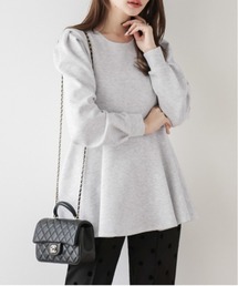 Lajour（ラジュール）の「日本製 タックフレア ペプラムトップス（Tシャツ/カットソー）」