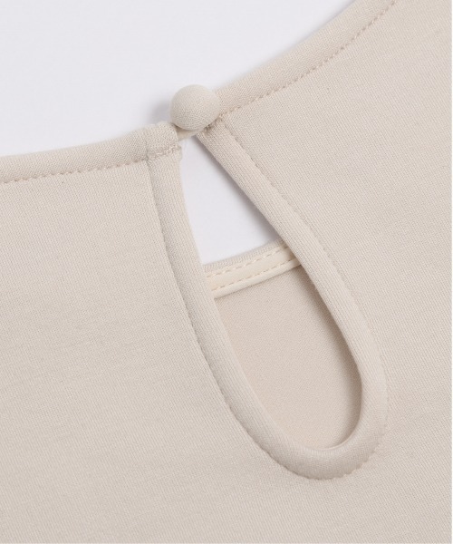 Lajour（ラジュール）の「日本製 タックフレア ペプラムトップス（Tシャツ/カットソー・レディース・ブラック/ベージュ/杢グレー/ホワイト・フリー）」の12枚目の写真