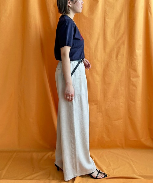 LHELBIE（レルビエ）の「AmicoフロッキーロゴTシャツ（Tシャツ/カットソー・レディース・ネイビー/ホワイト/チャコールグレー/ブラック・M）」の16枚目の写真