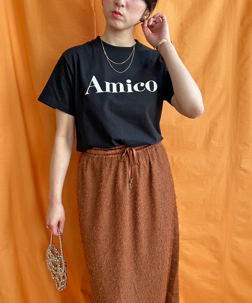 tシャツ AmicoフロッキーロゴTシャツ レディース AmicoフロッキーロゴTシャツ LHELBIE│Eimee Law & LHELBIE 公式