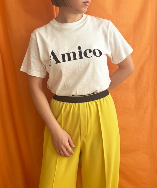 LHELBIE（レルビエ）の「AmicoフロッキーロゴTシャツ（Tシャツ/カットソー・レディース・ネイビー/ホワイト/チャコールグレー/ブラック・M）」の11枚目の写真