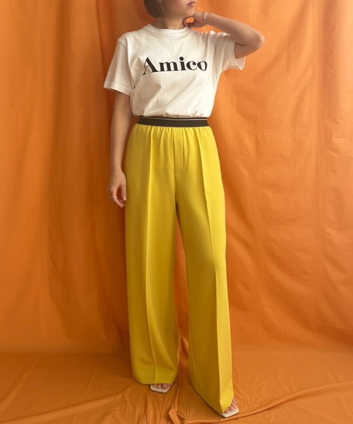 LHELBIE（レルビエ）の「AmicoフロッキーロゴTシャツ（Tシャツ/カットソー・レディース・ネイビー/ホワイト/チャコールグレー/ブラック・M）」の7枚目の写真