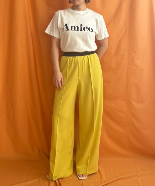 LHELBIE（レルビエ）の「AmicoフロッキーロゴTシャツ（Tシャツ/カットソー・レディース・ネイビー/ホワイト/チャコールグレー/ブラック・M）」の9枚目の写真