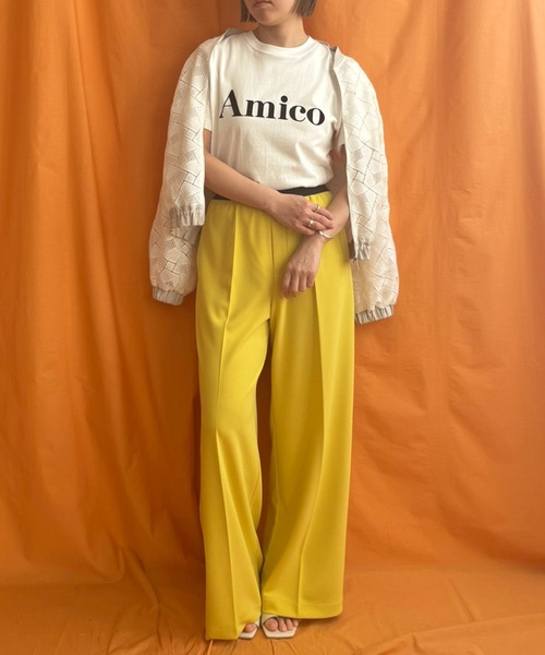 LHELBIE（レルビエ）の「AmicoフロッキーロゴTシャツ（Tシャツ/カットソー・レディース・ネイビー/ホワイト/チャコールグレー/ブラック・M）」の10枚目の写真