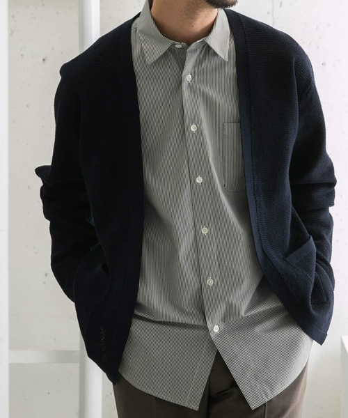 URBAN RESEARCH ROSSO MEN（アーバンリサーチロッソメン）の「変形カノコトッパーカーディガン（カーディガン/ボレロ・メンズ・ブラック/グリーン/ネイビー・MEDIUM/LARGE）」の3枚目の写真