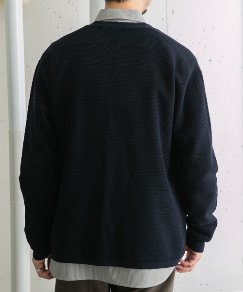 URBAN RESEARCH ROSSO MEN（アーバンリサーチロッソメン）の「変形カノコトッパーカーディガン（カーディガン/ボレロ・メンズ・ブラック/グリーン/ネイビー・MEDIUM/LARGE）」の5枚目の写真