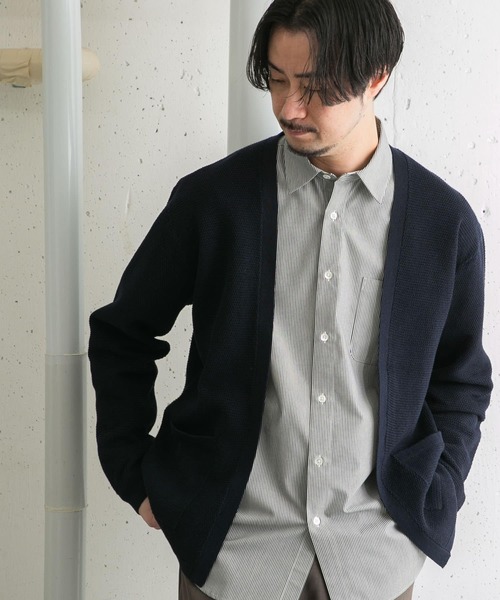 URBAN RESEARCH ROSSO MEN（アーバンリサーチロッソメン）の「変形カノコトッパーカーディガン（カーディガン/ボレロ・メンズ・ブラック/グリーン/ネイビー・MEDIUM/LARGE）」の6枚目の写真