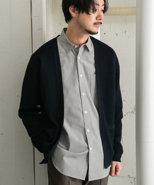 URBAN RESEARCH ROSSO MEN（アーバンリサーチロッソメン）の「変形カノコトッパーカーディガン（カーディガン/ボレロ・メンズ・ブラック/グリーン/ネイビー・MEDIUM/LARGE）」の7枚目の写真