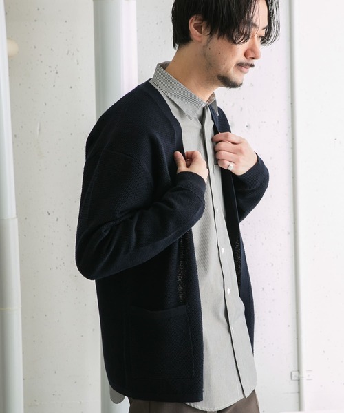 URBAN RESEARCH ROSSO MEN（アーバンリサーチロッソメン）の「変形カノコトッパーカーディガン（カーディガン/ボレロ・メンズ・ブラック/グリーン/ネイビー・MEDIUM/LARGE）」の8枚目の写真