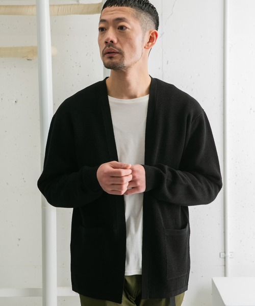 URBAN RESEARCH ROSSO MEN（アーバンリサーチロッソメン）の「変形カノコトッパーカーディガン（カーディガン/ボレロ・メンズ・ブラック/グリーン/ネイビー・MEDIUM/LARGE）」の17枚目の写真