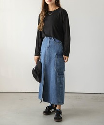 フロントスリットデニムスカート