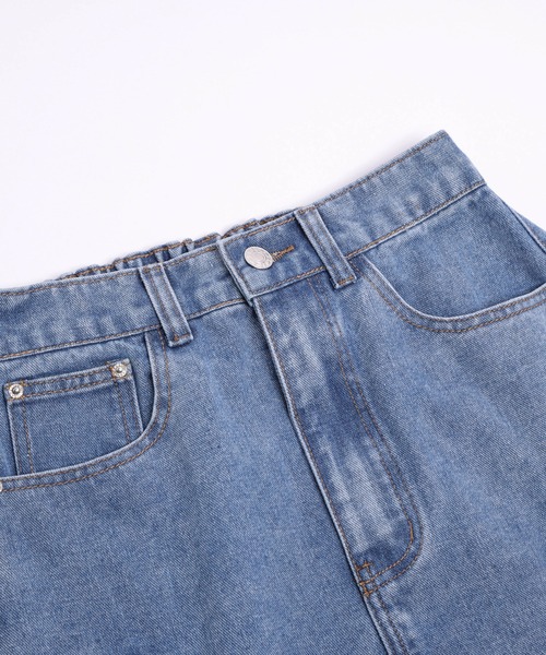 AMELY(エミリー)の「フロントスリットデニムスカート(デニムスカート・レディース・ブルー/ライトブルー/ブラック・M/L)」の15枚目の写真