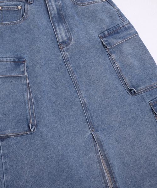 AMELY(エミリー)の「フロントスリットデニムスカート(デニムスカート・レディース・ブルー/ライトブルー/ブラック・M/L)」の22枚目の写真