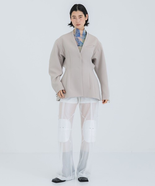 YOHEI OHNO(ヨウヘイオオノ)の「【YOHEI OHNO/ヨウヘイオオノ】Our Uniform Jacket/ユニフォームジャケット(テーラードジャケット・レディース・ベージュ/ブラック・36/38)」の18枚目の写真
