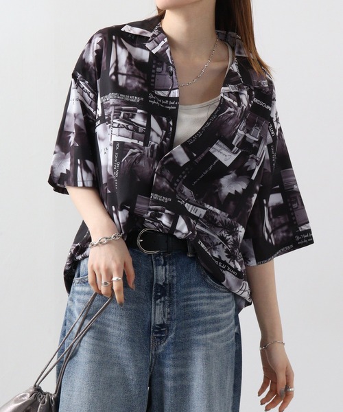 SUGGESTION(サジェッション)の「SUGGESTION H/S総柄開襟シャツ(シャツ/ブラウス・メンズ・ターコイズブルー/ホワイト/ブラック/マルチ・L/M)」の15枚目の写真