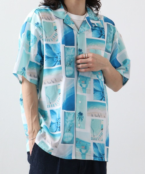 SUGGESTION(サジェッション)の「SUGGESTION H/S総柄開襟シャツ(シャツ/ブラウス・メンズ・ターコイズブルー/ホワイト/ブラック/マルチ・L/M)」の19枚目の写真