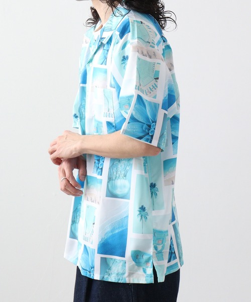 SUGGESTION(サジェッション)の「SUGGESTION H/S総柄開襟シャツ(シャツ/ブラウス・メンズ・ターコイズブルー/ホワイト/ブラック/マルチ・L/M)」の20枚目の写真