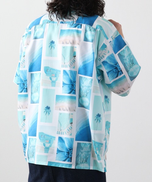 SUGGESTION(サジェッション)の「SUGGESTION H/S総柄開襟シャツ(シャツ/ブラウス・メンズ・ターコイズブルー/ホワイト/ブラック/マルチ・L/M)」の21枚目の写真