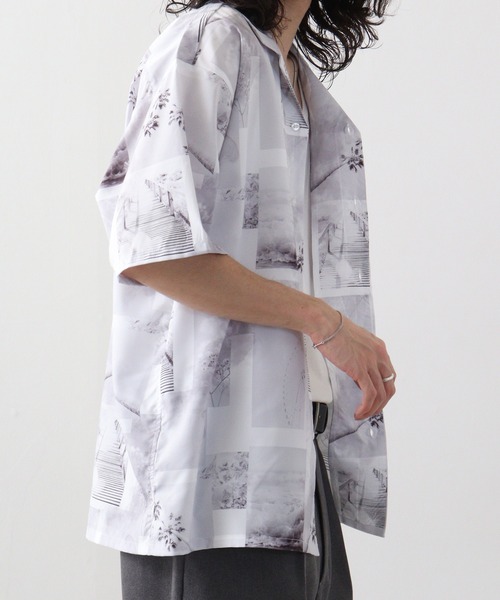 SUGGESTION(サジェッション)の「SUGGESTION H/S総柄開襟シャツ(シャツ/ブラウス・メンズ・ターコイズブルー/ホワイト/ブラック/マルチ・L/M)」の8枚目の写真