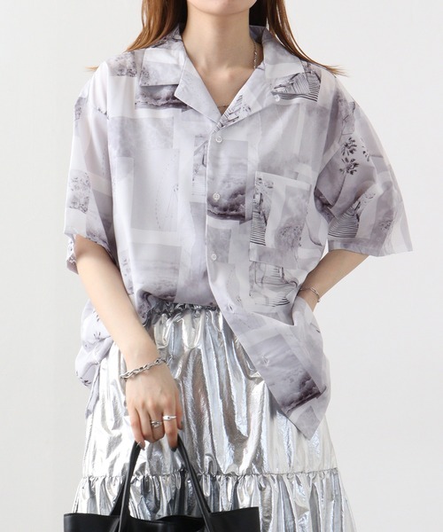 SUGGESTION(サジェッション)の「SUGGESTION H/S総柄開襟シャツ(シャツ/ブラウス・メンズ・ターコイズブルー/ホワイト/ブラック/マルチ・L/M)」の10枚目の写真