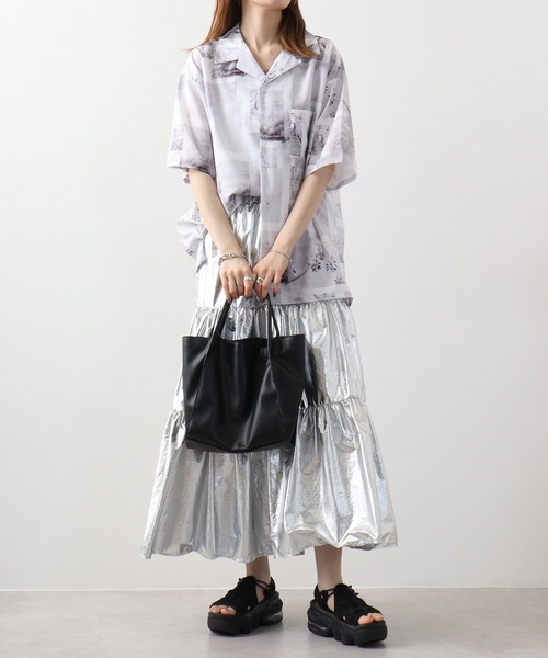 SUGGESTION(サジェッション)の「SUGGESTION H/S総柄開襟シャツ(シャツ/ブラウス・メンズ・ターコイズブルー/ホワイト/ブラック/マルチ・L/M)」の14枚目の写真
