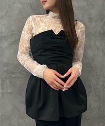 EIMY ISTOIRE | フロントリボンコクーンベアトップス(チューブトップ)