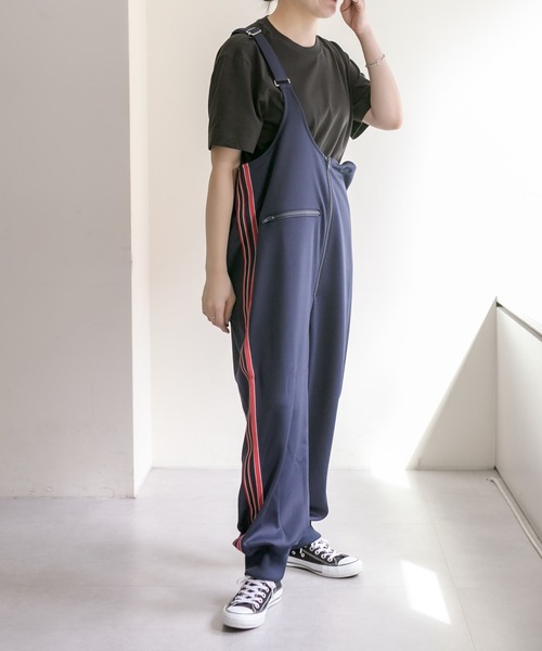 ear PAPILLONNER（イアパピヨネ）の「【GDSS(ジーディーエスエス)】ear別注・トラックオーバーオール（サロペット/オーバーオール・レディース・ブラック/ネイビー・MEDIUM）」の21枚目の写真