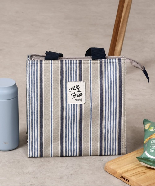 emesuelee(エメスーリー)の「保冷保温ランチスクエアBAG(エコバッグ/サブバッグ・レディース・ベージュ系1/ライトベージュ/ブルー/グリーン/イエロー/アイボリー/ピンク/ネイビー/チャコールグレー・フリー)」の4枚目の写真