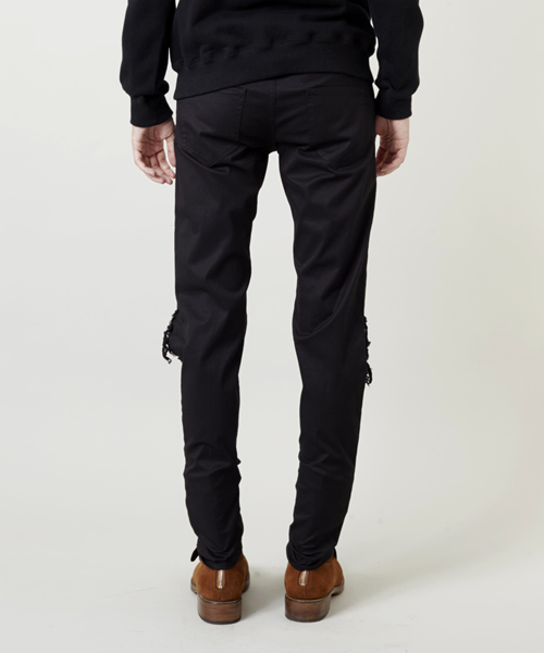 CHRISTIAN DADA(クリスチャンダダ)の「Classic Knee Damaged Skinny Gabardine Trouser(その他パンツ・メンズ・ブラック・50/48/44/46)」の3枚目の写真