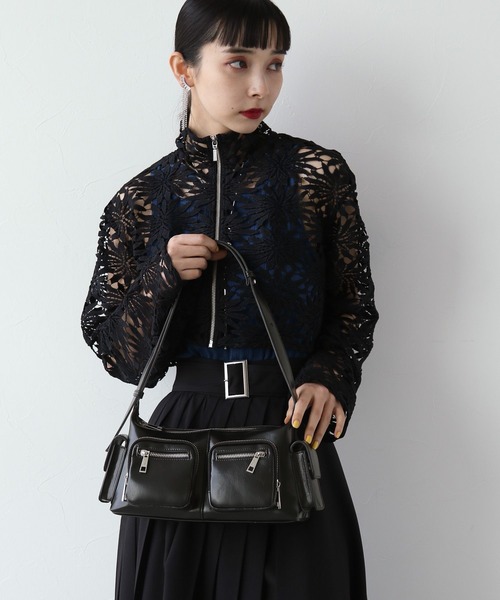 HARE（ハレ）の「ジップポッケデザインバッグ(HARE)（ショルダーバッグ・レディース・ブラック・FREE）」の2枚目の写真