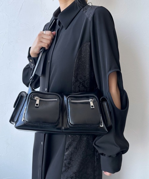 HARE（ハレ）の「ジップポッケデザインバッグ(HARE)（ショルダーバッグ・レディース・ブラック・FREE）」の9枚目の写真